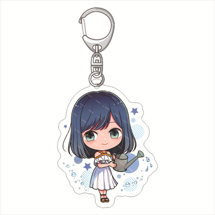 oshi-no-ko-keychain-anime-keyring-acrylic-cute-bag-pendant-water-pistol-hoshino-ai-ruby-aquamarine-arima-kana-kid-gift