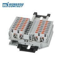 [HOT QAA,JXHKLWW 121] 10Pcs PT4-QU Push-In 4ตัวนำ Double Feed-Through Plug PT 4 QUATTRO สายไฟขั้วต่อ Din Rail Terminal Block PT 4-QU