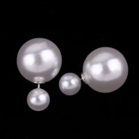 Silver 925 Jewelry Sterling Double Pearl Earrings Popular Women Big And small pearl Ear Studs Various Ways Of Wearing