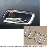 car styling body cover sticker trim ABS chrome door inner handle bowl frame lamp 4pcs For Toyota Prius 2016 2017 2018