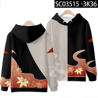 2023 Genshin Impact Kaedehara Kazuha 3D Printing Autumn Fashion Game Hoodies Sweatshirt Long Sleeves Pollover tops