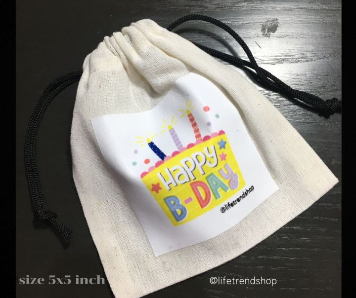 gift-bag-hbdถุงของขวัญน่ารัก-แยกเก็บของ-เก็บหูฟังไอโฟน-กุญแจขนาด-5x5inch-หลายดีไซน์