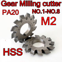 M2 โมดูลัส PA20 1 #-8 # HSS Gear Milling cutter จัดส่งฟรี