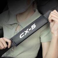 【CC】✈℡  2Pcs Carbon Car Seatbelt Shoulder Protector Cover Safety Ornament CX5 Logo 2021 2020 2019 2018 2017 2016