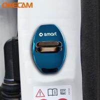 OKECAM ฝาครอบล็อกประตูรถยนต์แต่งรถ,เคสอุปกรณ์เสริมสติกเกอร์สำหรับ Mercedes Smart Fortwo ตราสัญลักษณ์451 2ชิ้น