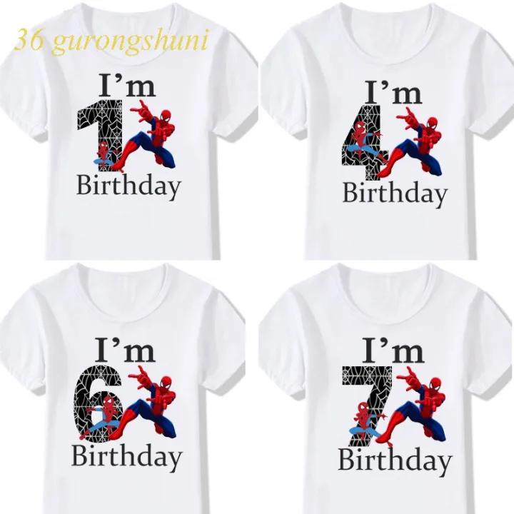 Spiderman Tshirt Girl Graphic Tee Spidey Kawaii T shirts Kids T Shirt For  Boys I'm 1 2 3 4 5 6 7 Years Old Birthday Kid t-shirts Girls Clothes |  Lazada Singapore