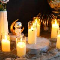 1Pcs Led Flameless Electric Candles Lamp Acrylic Glass Battery Flickering Fake Tealight Candle Bulk With Separate Packing Box