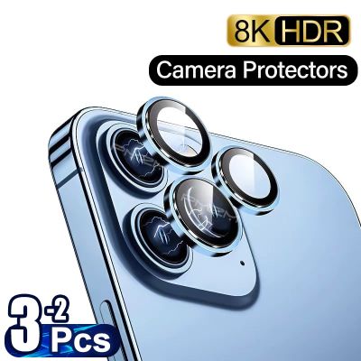 For iPhone 14 Plus 13 Pro Max Metal Ring Camera Lens Protectors For iPhone 11 12 13 14 Pro Max Glass Camera Lens