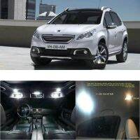 ไฟภายในรถยนต์ Led สำหรับ Peugeot 2008 Room การอ่านรูปทรงกลม Foot Door หลอดไฟไร้ข้อผิดพลาด6ชิ้น