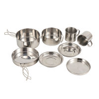 (FADACAI) ฟรีค่าส่ง Stainless steel pot set หม้อสนาม หม้อต้ม หม้อสแตนเลส ชุดหม้อแคมปิ้ง ชุดหม้อทำครัว ชุดหม้อสแตนเลส ชุดหม้อสนาม ชุดหม้อหุงต้ม หม้อ