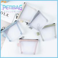 PETIBAG 3PCS ตาข่ายใส สายดาต้า ที่ใส่บัตรเครดิตบัตรประชาชน หูฟังคีย์ กล่องใส่เครื่องสำอางขนาดเล็ก ถุงเก็บสัมภาระ กระเป๋าเครื่องสำอาง กระเป๋าเหรียญขนาดเล็ก