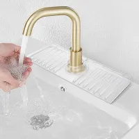 1 PCS Sink Splash Guard with Slope Sink Faucet Mat &amp; Soap Dish &amp; Sponge Holder for Self Draining