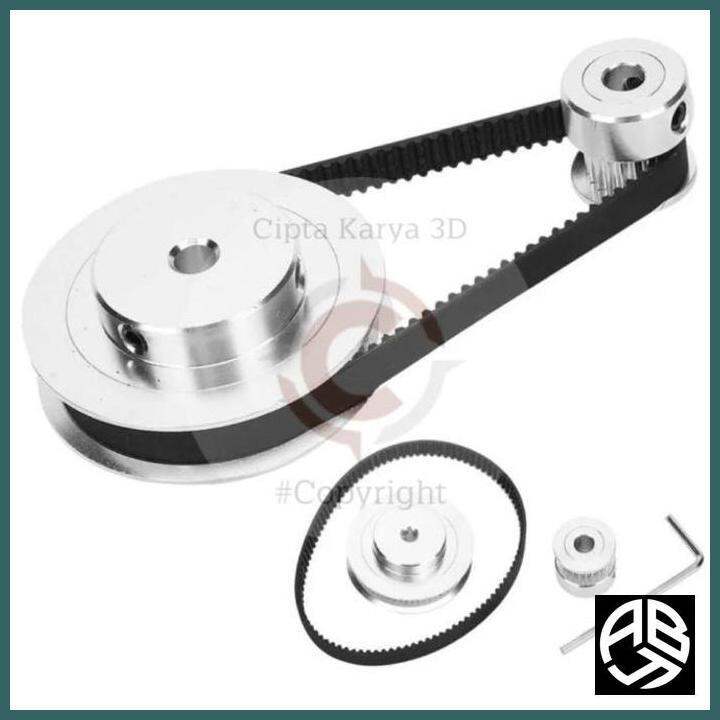 QUARKZMAN GT-2 Synchronrad Set 20 & 60 Zähne + Riemen 200x6 Mm – Alu, Für 3D -Drucker & CNC QUARKZMAN GT-2 Synchronrad Set 20 & 60 Zähne + Riemen 200x6 Mm – Alu, Für 3D -Drucker & CNC