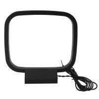 +【； Radio Audio System Universal Home Rustproof Wire Connector Signal Receiver AM Loop Antenna FM Stereo Sound Stable Indoor 2Pin