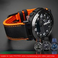 สายนาฬิกาสำหรับ Casio,สายนาฬิกาสำหรับผู้ชายแบบ PRG-600/PRG-650 PRW-6600/ PRW-6800ไนลอนนิ่มสร้อยข้อมือกีฬาได้24มม.