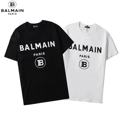 Balmain Letter Printed Fashionable Allmatch Simple Tshirt S4Xl 100% Cotton Gildan