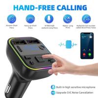 Dual Usb Interface Charger Car Bluetooth Player Owns Phones/Tablet Handsfree Charging Modulator 3.1a Fast 5.0 FM Transmitter Player Adapter Computers For Mobile MP3 Z7Y2