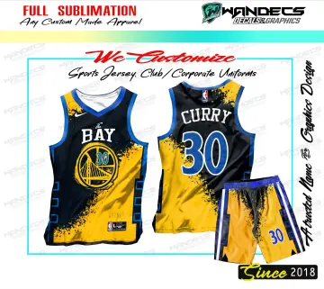 GOLDEN STATE WARRIORS OAKLAND CURRY BLACK HG JERSEY FULL SUBLIMATION
