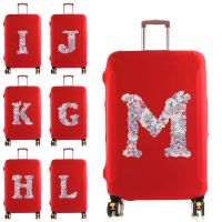 Luggage Cover for 18-28Inch Fashion Suitcase Elastic Dust Bags Case Rose Flower Letter Name Pattern Luggage Protective Case