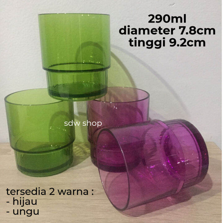 CRYSTAL TUMBLER TUPPERWARE ORI HIJAU UNGU ECER / SET Lazada Indonesia