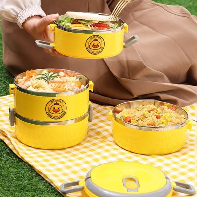 hot【cw】 304 Small 2/3-layer Insulated Bento With Soup Food