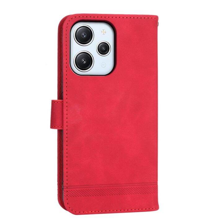 เคส-redmi12เคสโทรศัพท์กระเป๋าเงินแบบฝาพับหนังแบบแม่เหล็กสำหรับธุรกิจสำหรับ-xiaomi-redmi-12-12c-เคส-note-12s-note12-pro-4g-5g