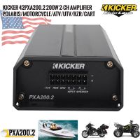 (ของแท้ 100)Kicker 42PXA2002 เพาเวอร์แอมป์มอเตอร์ไซด์ เรือ รถเอทีวี รถยนต์กำลังขับสูงสุด 100วัตต์x 2 ch มีขนาดเล็กเสียงดีสไตล์อเมริกัน