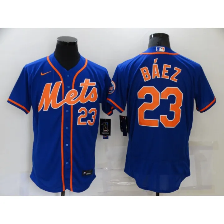 Men&8217;s New York Mets 23 Javier Baez Black Replica Nike Jersey