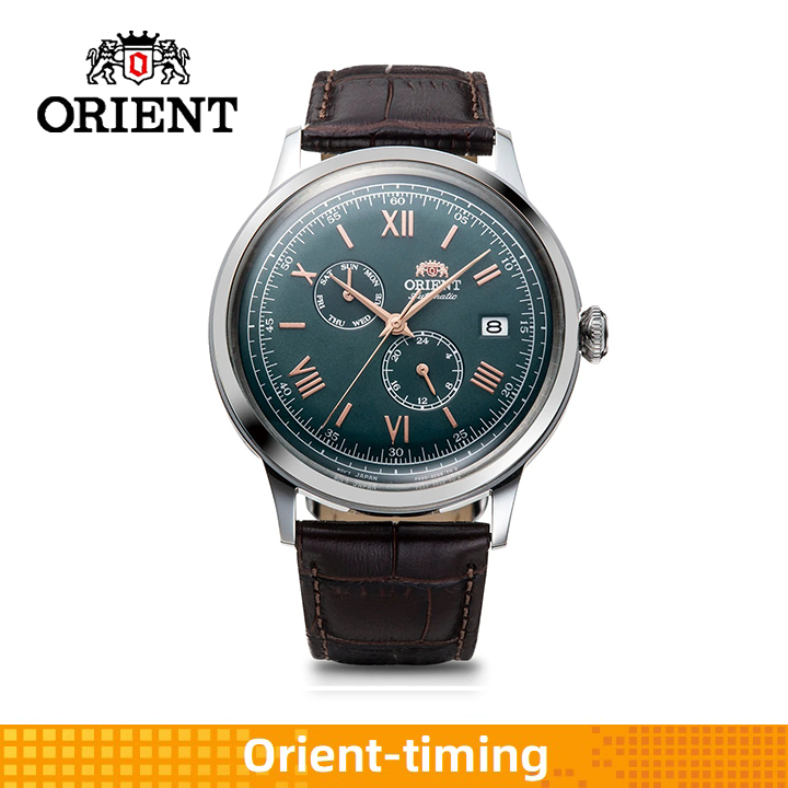 ORIENT Bambino Automatic Mechanical Classic Watch Japan green Leather ...