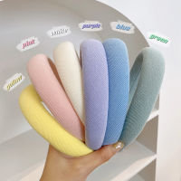 【cw】 Korean-Style Wide-Brimmed Sponge Solid Color Headband High Skull Top Female Summer Internet Hot New Net Red Hair Pressing Headband All-Match Outing