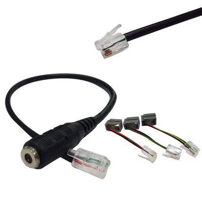 【CW】 Mobile phone headset conversion head receiver cable 3.5mm female round hole audio to RJ9