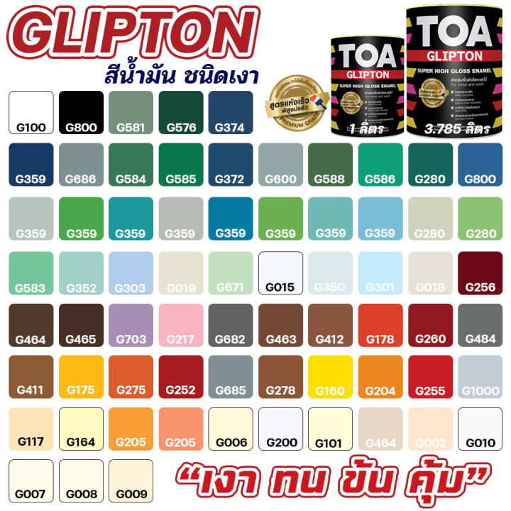 สีน้ำมัน-toa-glipton-สีเคลือบโลหะ-เหล็ก-ไม้-ชนิดเงา-สีน้ำมันคุณภาพสูง-ข้นสูง-เนื้อสีข้นมากพิเศษ