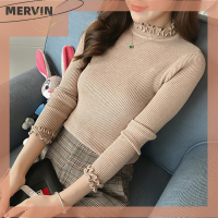 [MERVIN]?[HOT SALE]?? เสื้อสเวตเตอร์คอเต่ามีระบายสำหรับผู้หญิงเสื้อถักแบบสวมหัวยืดหยุ่นสูงเข้ารูปเซ็กซี่ฤดูหนาว