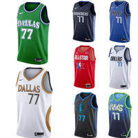 Nbaมีรสโลนแรนเจอร์77 Donchic 41 Nowitzki เสื้อกั๊กสำหรับทั้งหญิงและชายสีขาวแบบกดร้อนชุดกีฬาบาสเกตบอลชุดกีฬาบาสเกตบอล