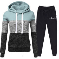 Casual Tracksuit Women Two Pieces Set Sweatshirts Pullover Hoodies Suit Female Jogger Pants Outfits Chandals Mujer Size S-4XL