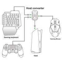 ชุดคอมโบสายพร้อมหัวแปลงอะแดปเตอร์ RGB แป้นพิมพ์แบบมีสาย4ชิ้นสำหรับ PS4 PUBG/PS5/สวิตช์/Xbox หนึ่งลิงก์พิเศษ