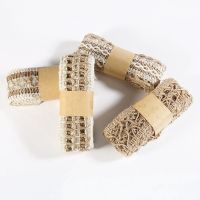 2mroll 5cm Natural White Jute Burlap Embroidered Hessian Lace Net Ribbons Fabric Trim DIY Sewing Handmade Craft Materials