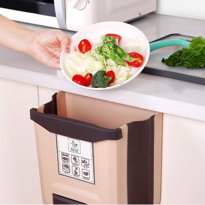8L พลาสติกแขวนถังขยะตู้ครัวการจัดเก็บขยะปุ๋ยหมักถังรีไซเคิลครัวเรือนติดผนังโฮมออฟฟิศกล่องอุปกรณ์