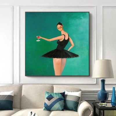 Fantasy Music Album Canvas Paintings Beautiful Dark Girl Dance Posters and Prints Wall Art Picture for Living Room Decor Cuadros