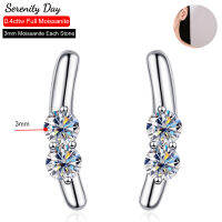 Serenity วัน0.4Cttw จริง D สี3มิลลิเมตรเต็ม Moissanite S Tud E Arrings สำหรับผู้หญิงของขวัญ S925แผ่นเงิน Pt950เครื่องประดับ Fine