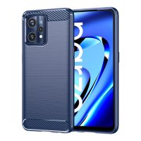 (คลังสินค้าพร้อม) สำหรับเคสโทรศัพท์ Realme Narzo 50 Pro คาร์บอนไฟเบอร์เนื้อลายขนแปรง TPU (สีดำ)