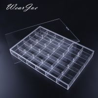 Clear Acrylic Tray with Lid Charm Jewelry Beads Collection Box Dustproof Organizer AccessorieDisplay Classified Storage Case