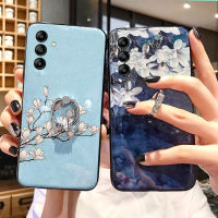 เคสโทรศัพท์ A54 Samsung 5G A34 5G ล่าสุดเคสโทรศัพท์ซิลิโคนนิ่มแวววาวลายดอกไม้2023รุ่น Galaxy A54 5G A34 5G พร้อมที่วางโทรศัพท์วงแหวน