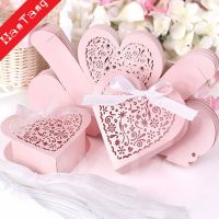 25pcs/lot Gift Boxes Candy Favours Chocolate Favor Boxes With Ribbon Gift Box Packing Wedding Supplies