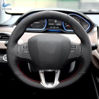 Braid on Steering Wheel For Peugeot 208 Peugeot 2008 2014 2015 2016 2017 2018 Car Steering Wheel Hand-stitched Leather Cover Steering Wheels Accessori