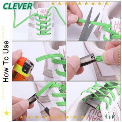 CLEVER Creative Magnetic 1Second Locking ShoeLaces Accessories Flat Sneakers Quick No Tie Shoe laces Elastic Kids Adult Unisex Fashion Sports Lazy Laces Strings QC7311709