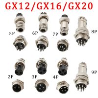 1Set GX12 GX16 GX20 Male Female Panel Mount Aviation Connector 2/3/4/5/6/7/8Pin Circular Plug Socket Electrical 16mm Wire Adapte