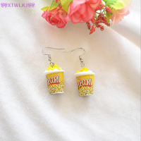 ?XTWLKJ? Funny Food 3D ข้าวโพดคั่วเรซิ่น dangle Drop ต่างหู EAR Hook Women เครื่องประดับของขวัญ