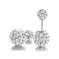 Fashion Rhinestone Earrings Double-Sided Size Shambhala Diamond Ball Ladies Earrings Spherical Small Earrings Girls Jewelry