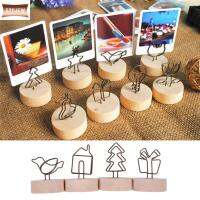 5211JEW 1 PC DIY ตกแต่งงานปาร์ตี้ ของตกแต่งบ้าน เครื่องประดับเดสก์ท็อป กรอบรูป ที่ใส่ไม้กลม ข้อความสนับสนุนซ้าย คลิปภาพ